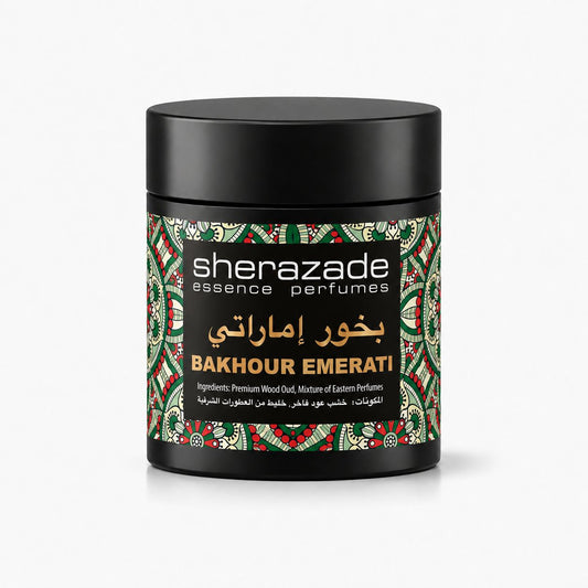 Bakhour Emerati Räucherwerk aus edlem Oud-Holz in der Sherazade-Dose