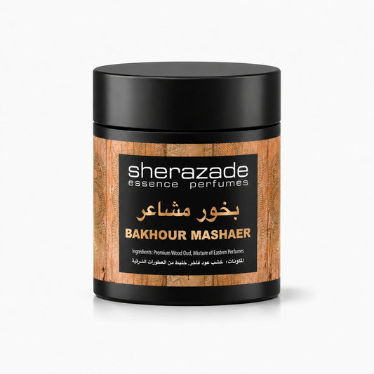Bakhour Mashaer Räucherwerk aus edlem Oud-Holz in der Sherazade-Dose