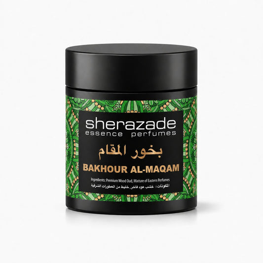 Bakhour Al-Maqam Räucherwerk aus edlem Oud-Holz in der Sherazade-Dose